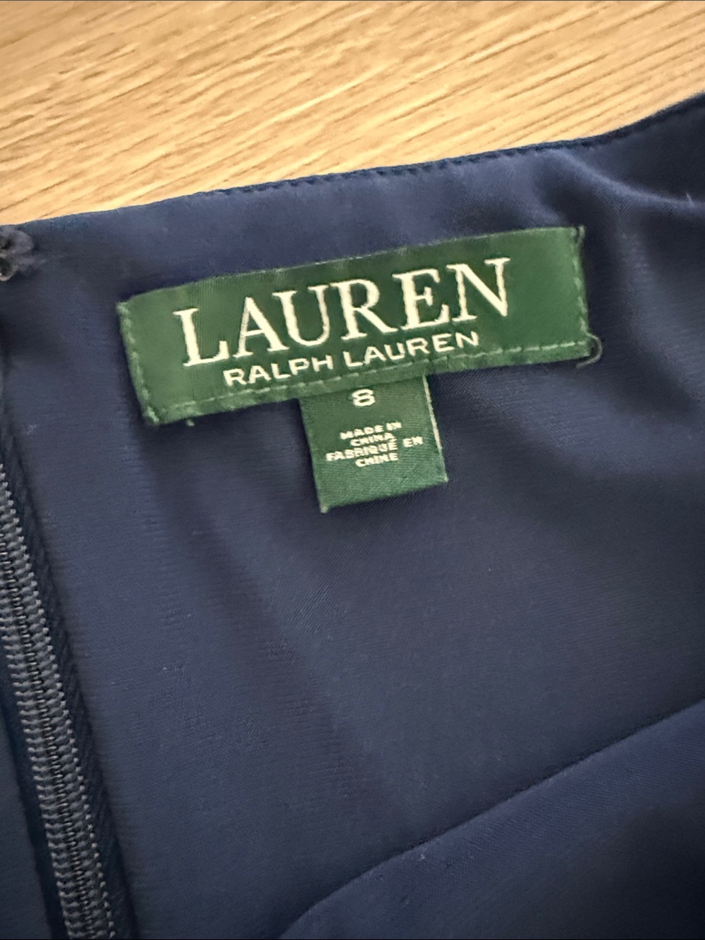 Ralph Lauren Navy Off-Shoulder Bell-Sleeve Midi Dress - Picture 2 of 2